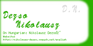 dezso nikolausz business card